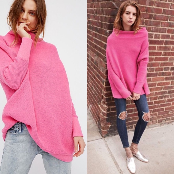 Free People Sweaters - Free People Ottoman Slouchy Tunic in Electric Pink